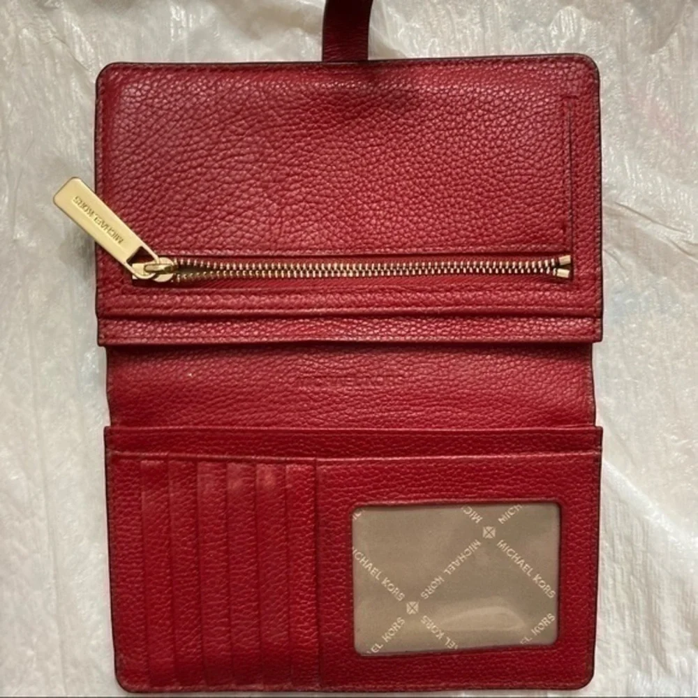 Michael Kors red leather wallet